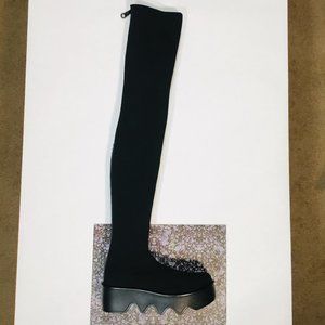 GUMMY: Rigid Flatform Thigh High Sock Form Boot